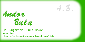 andor bula business card